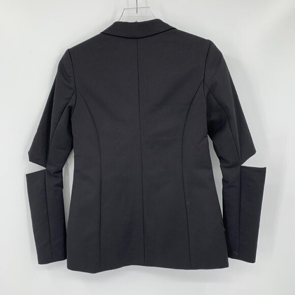 Drew black blazer jacket elbow slit lined one button X-Small - Picture 2 of 3